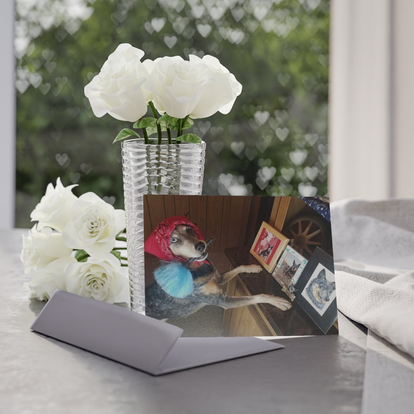 Adorable Dog Dusting Greeting Cards - Two-sided Print for Any Occasion
