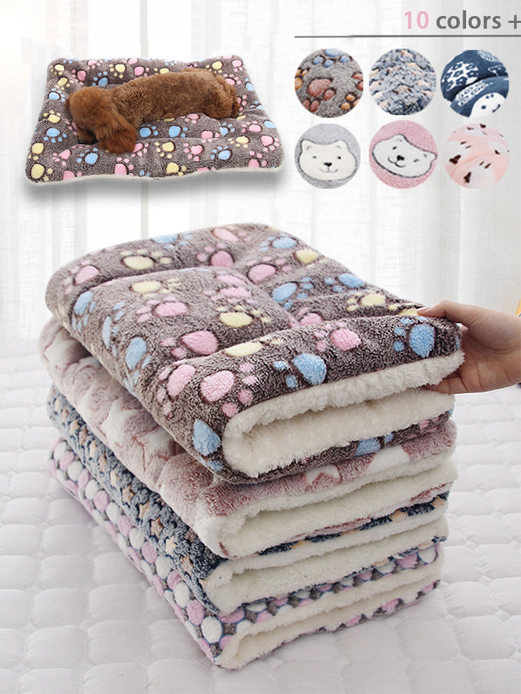 Thickened Pet Sleeping Mat - Soft and Washable Dog Bed with Flannel Mattress and Warm Fur Blanket - Ideal for Your Furry Friend's Comfort - Pet Supplies