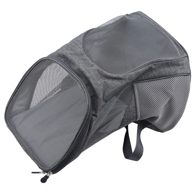 Foldable Puppy Carrier Backpack for Outdoor Travel - Portable and Breathable Dog Backpack with Zipper Mesh - Pet Out Bag and Backpack