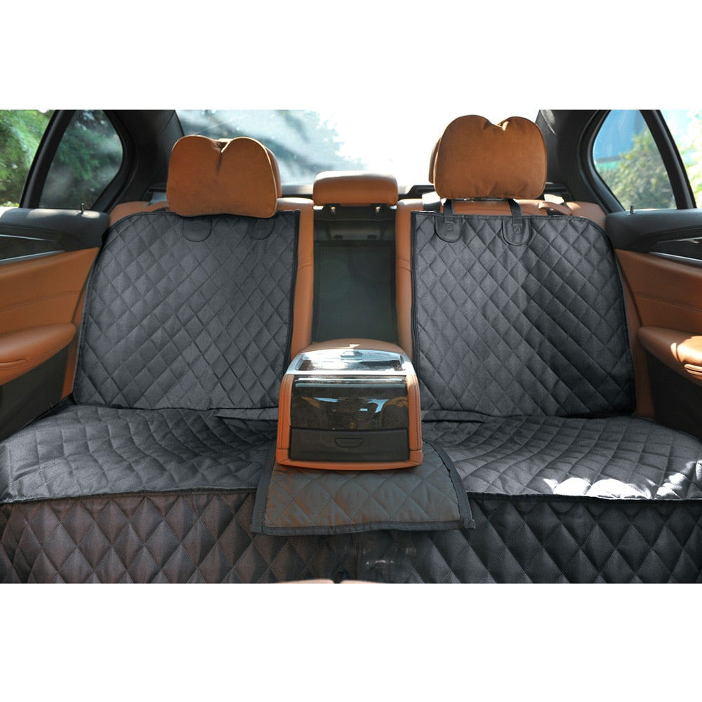 Waterproof Dog Car Seat Cover with Armrest Access - Pet Travel Cushion for Car Rear Back Mat and Middle Seat Protector