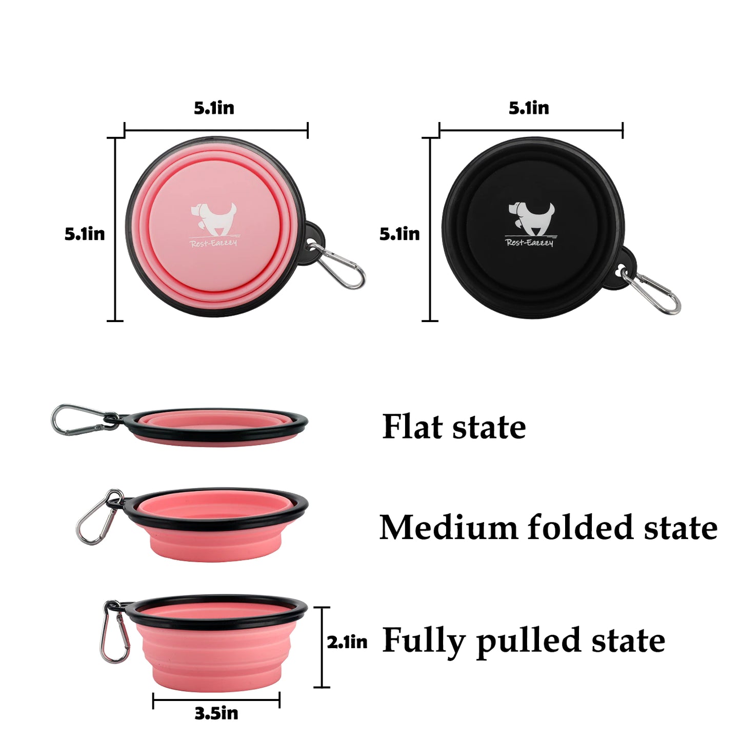 Collapsible Dog Bowls for Travel - Portable and Lightweight Water and Food Dish for Dogs - Available in S and L Sizes - Perfect for Camping and Outdoor Activities