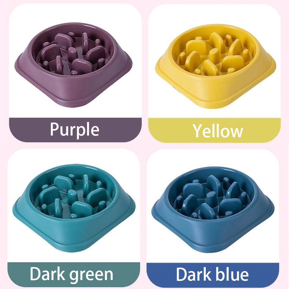 Non-Slip Dog Slow Feeder Bowl - Puzzle Bowl for Anti-Gulping and Slower Food Feeding - Suitable for Small and Medium Dogs and Puppies