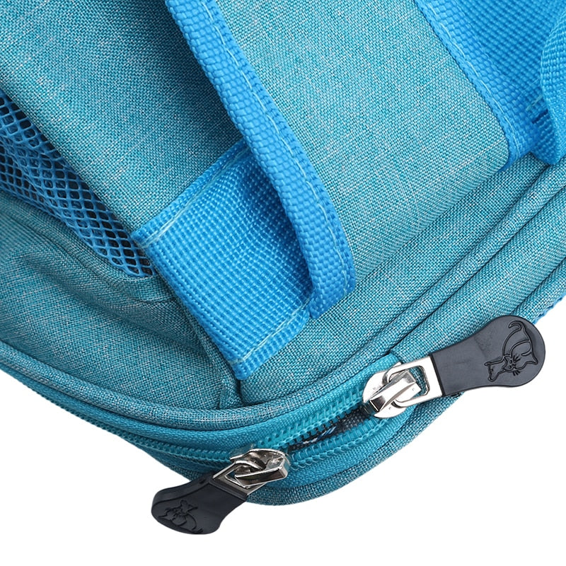 Foldable Puppy Carrier Backpack for Outdoor Travel - Portable and Breathable Dog Backpack with Zipper Mesh - Pet Out Bag and Backpack