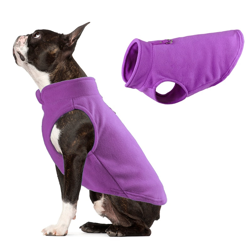 Cozy Winter Fleece Dog Jacket - Pet Clothes for Small Breeds