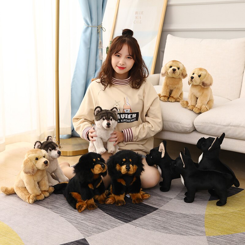 Simulation Dog Plush Toy Stuffed Animals High Quality Realistic French Bulldog, German Shepherd, Pug, & More