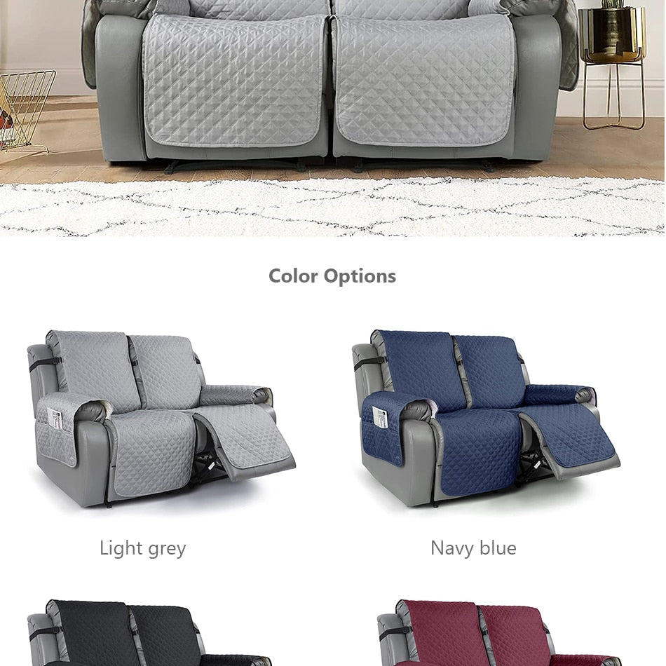 Reversible Recliner Sofa Cover for 1/2/3 Seaters - Pet-Friendly Furniture Protector for Living Room Armchair