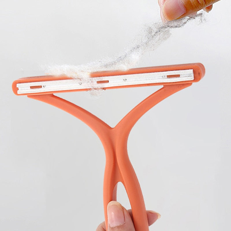 Portable Double-Sided Pet Hair Remover Brush and Fabric Shaver for Clothes and Carpet - Manual Lint Remover with Fluff and Fuzz Removing Capabilities