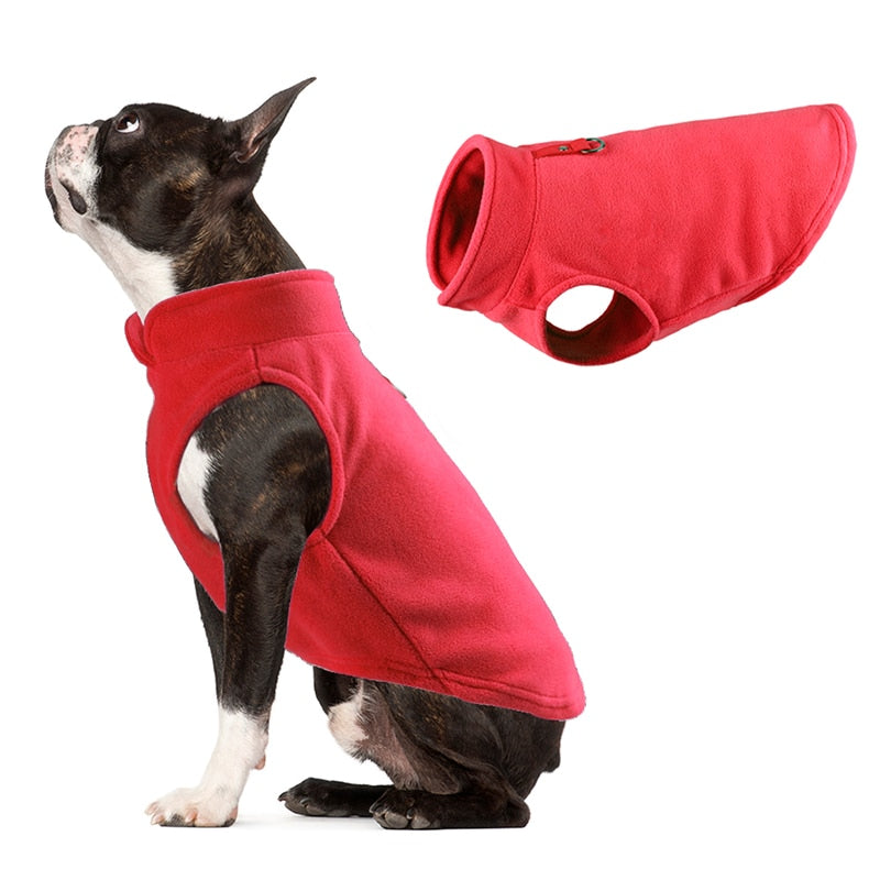 Cozy Winter Fleece Dog Jacket - Pet Clothes for Small Breeds