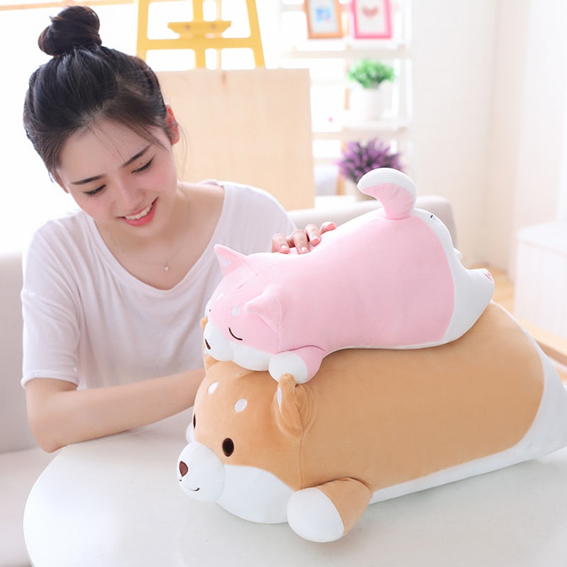 Corgi Dog Plush Pillow - Adorable Shiba Inu Stuffed Animal Toy for Sleeping and Cuddling - Perfect Gift - 13.77in Size