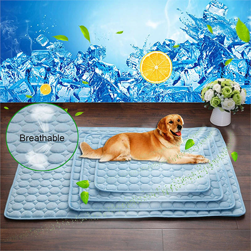 Breathable Cooling Dog Mat for Summer - Washable Pet Bed with Blanket and Sofa for Small, Medium, and Large Dogs - Ideal for Cars and Home
