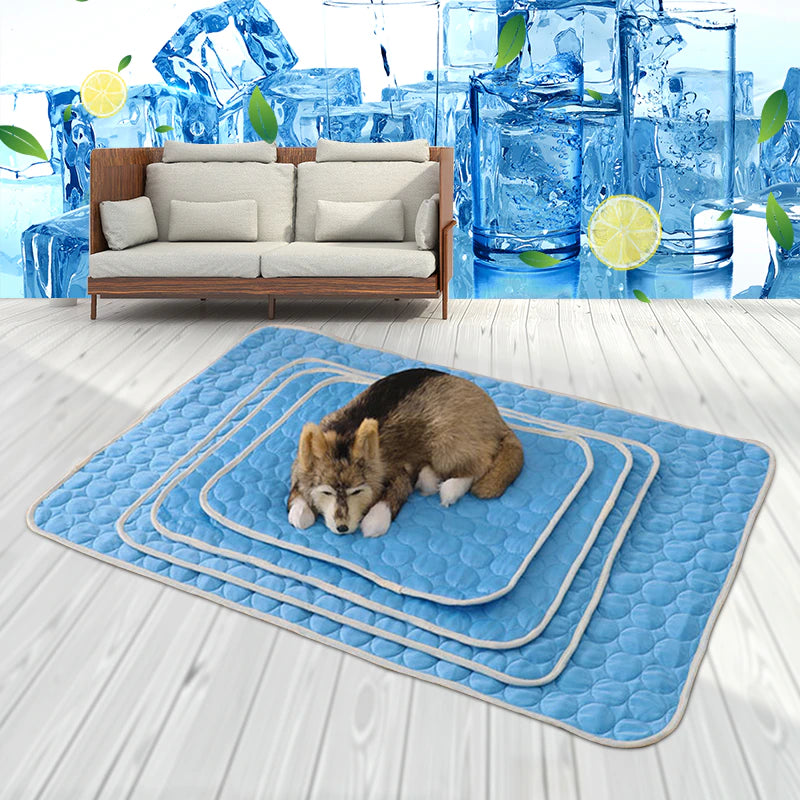 Breathable Cooling Dog Mat for Summer - Washable Pet Bed with Blanket and Sofa for Small, Medium, and Large Dogs - Ideal for Cars and Home