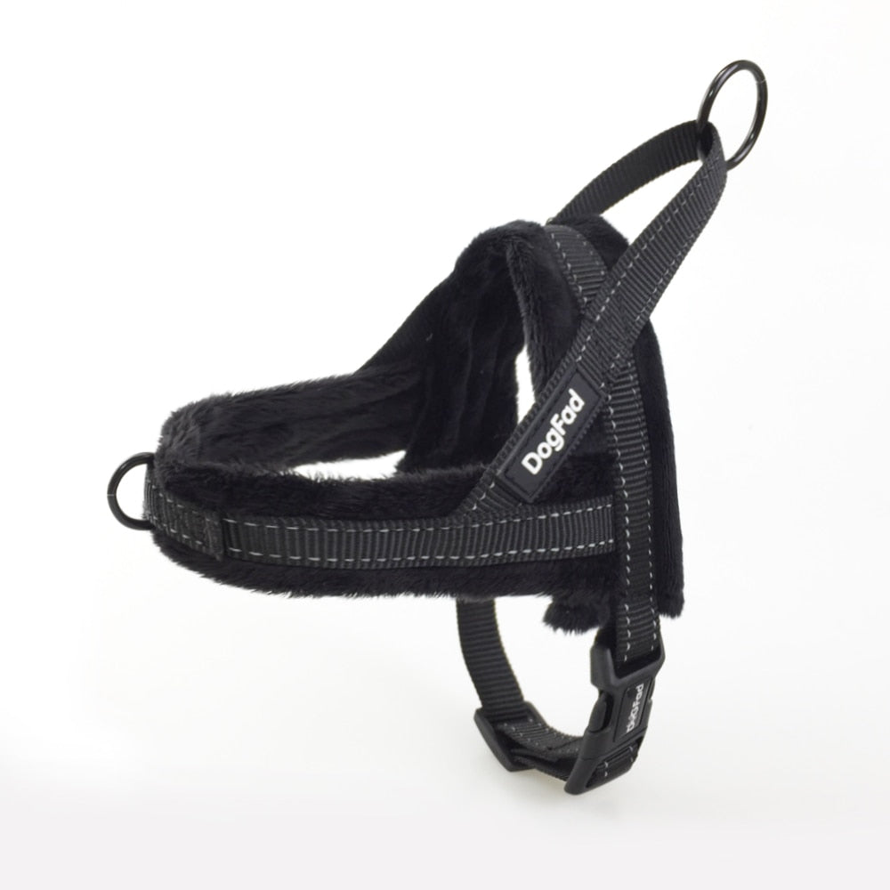 Reflective No-Pull Dog Harness with Flannel Padding - Adjustable Vest for Small, Medium, and Large Dogs - Ideal for Walking and Training