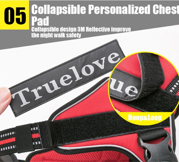Truelove No-Pull Dog Harness with Reflective Stitching - Suitable for Outdoor Adventures and Large Breeds - TLH5753