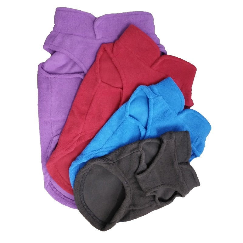 Cozy Winter Fleece Dog Jacket - Pet Clothes for Small Breeds