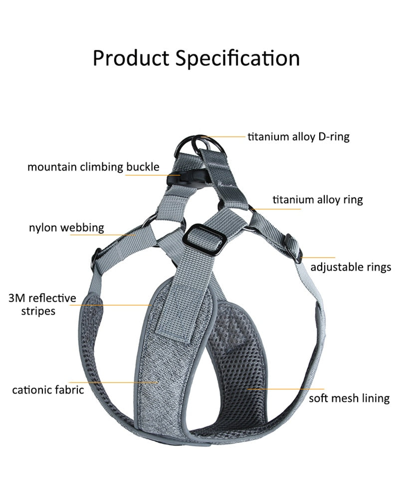 Reflective Sport X5 Dog Harness - No Pull Vest for Small and Medium Pets