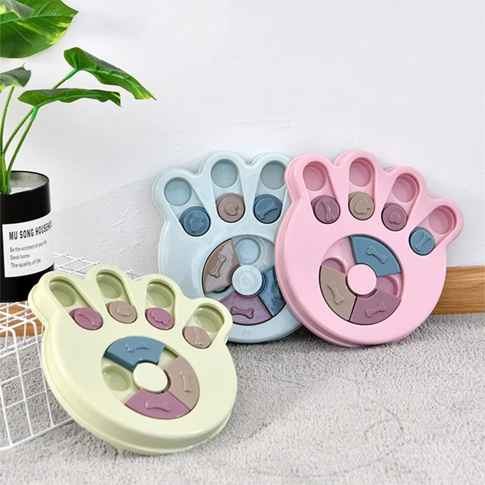 Interactive Slow Feeder Dog Puzzle Toy with Turntable Food Dispenser for IQ and Training, Perfect for Dogs to Slowly Eat and Increase Mental Stimulation