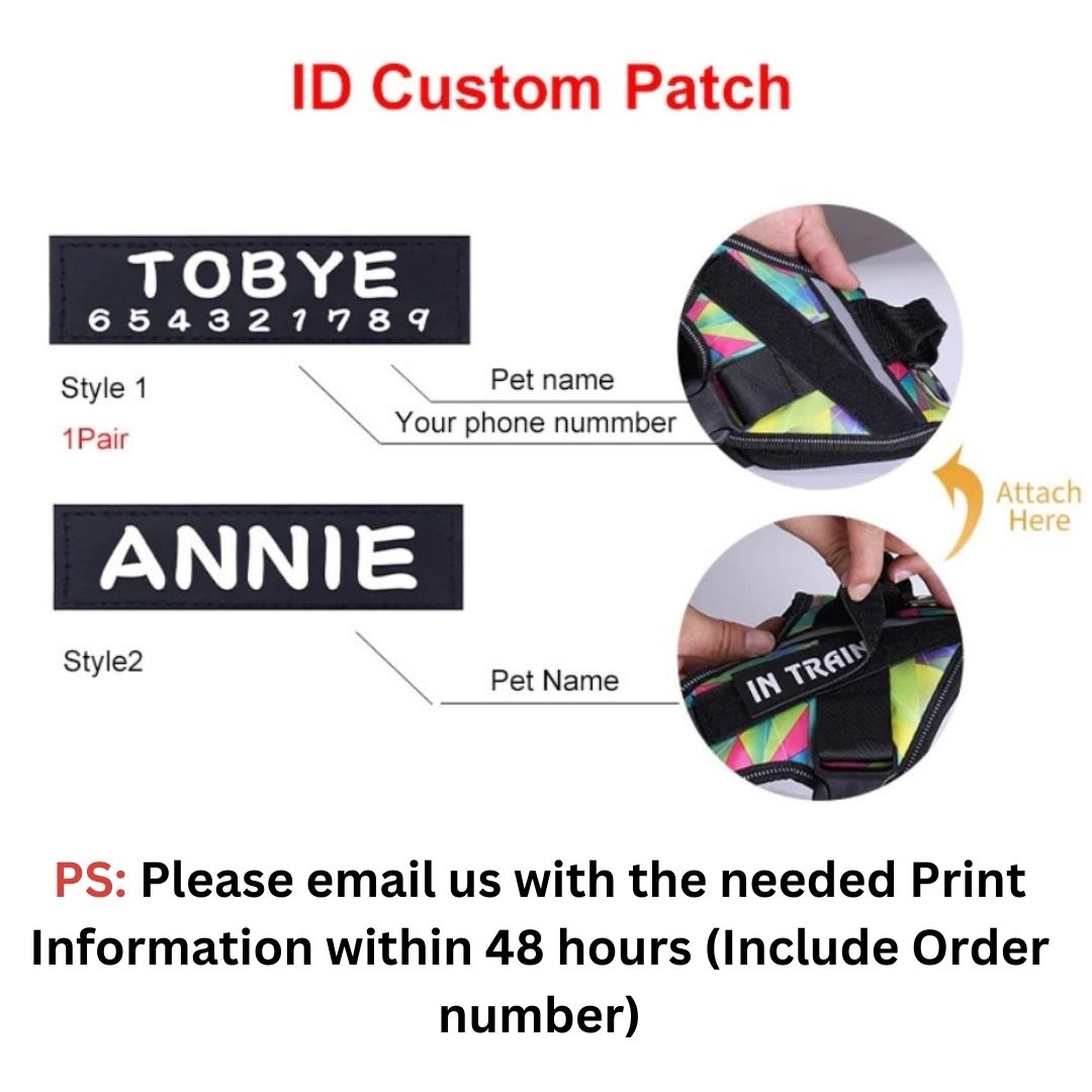 Personalized Reflective Dog Harness - Adjustable, Breathable and No-Pull Nylon Vest with Neck Guard