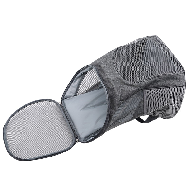 Foldable Puppy Carrier Backpack for Outdoor Travel - Portable and Breathable Dog Backpack with Zipper Mesh - Pet Out Bag and Backpack