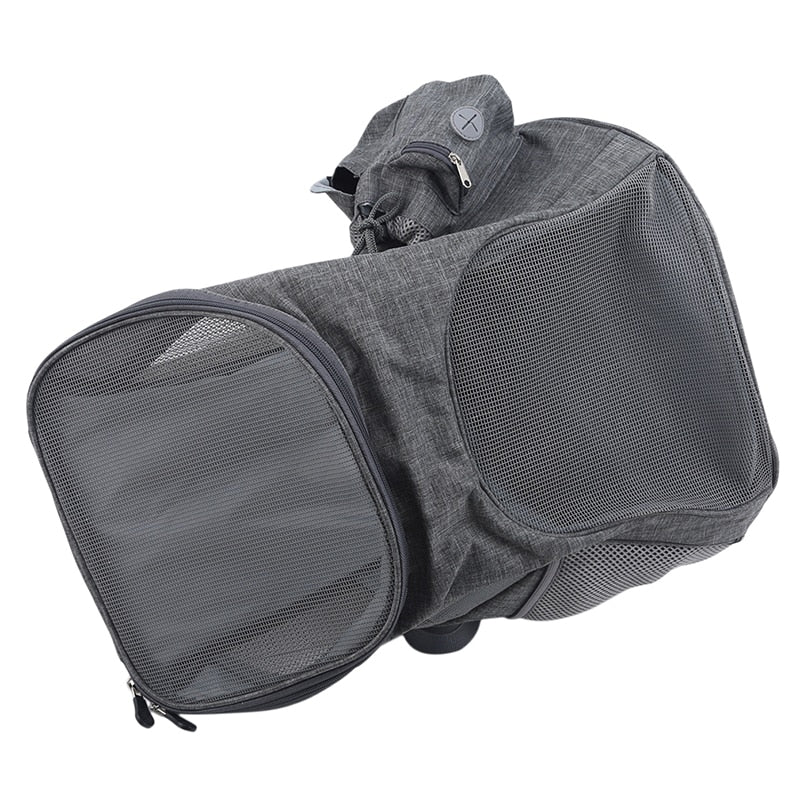 Foldable Puppy Carrier Backpack for Outdoor Travel - Portable and Breathable Dog Backpack with Zipper Mesh - Pet Out Bag and Backpack