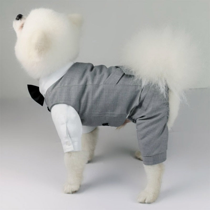 Dog Tuxedo Suit - Formal Vest with Bow Tie for Small and Medium Breed Dogs - Perfect for Weddings, Birthday Parties, and Formal Occasions