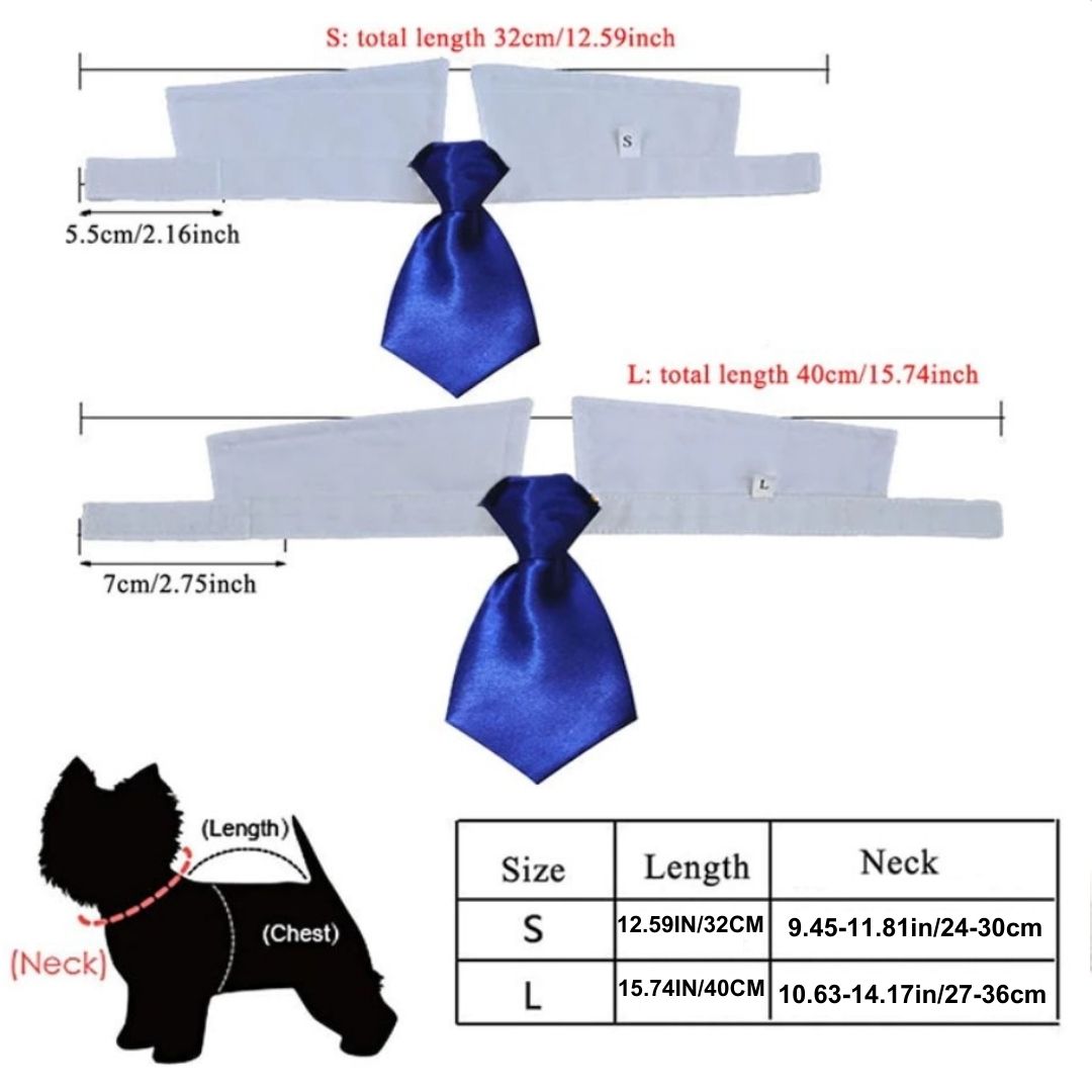 Adjustable Dog Necktie - Shiny and Cute Pet Grooming Accessory - Perfect for Formal Occasions, Weddings and Parties