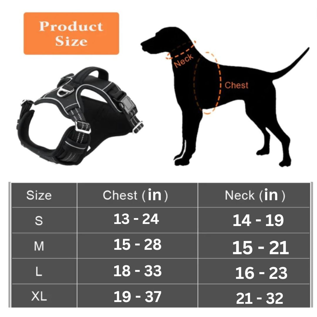 Reflective Adjustable Dog Vest with Handle for Big and Medium Dogs - 1000D Oxford Cloth Harness