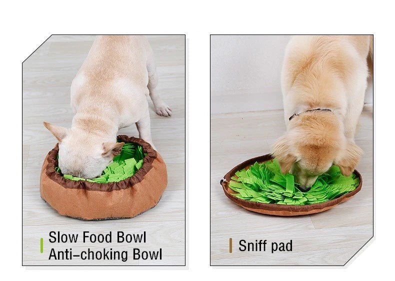 Slow Feeding Snuffle Mat for Dogs - Interactive Puzzle Toy and Smell Training Pad for Nosework - Washable and Food Dispensing - Perfect for Dog Toys
