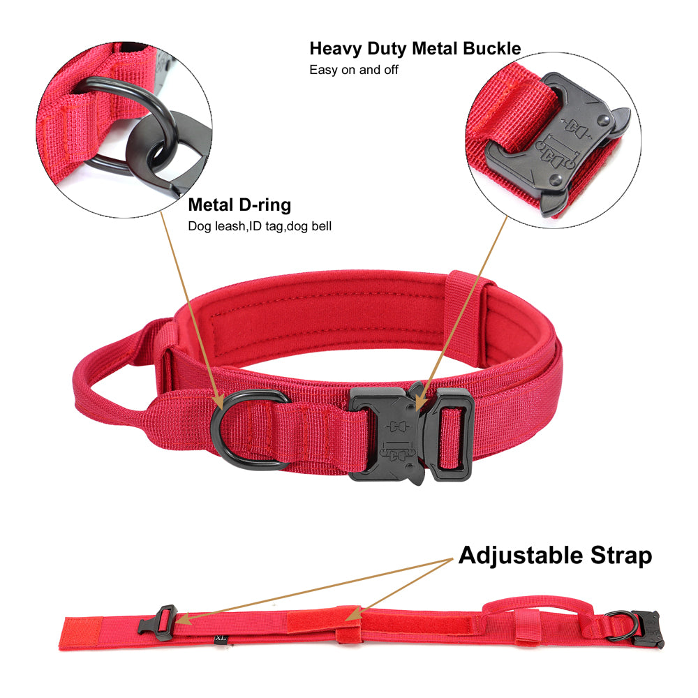 Durable Military Tactical Dog Collar Bungee Leash Set Pet Nylon Walking Training Collar For Medium Large Dogs