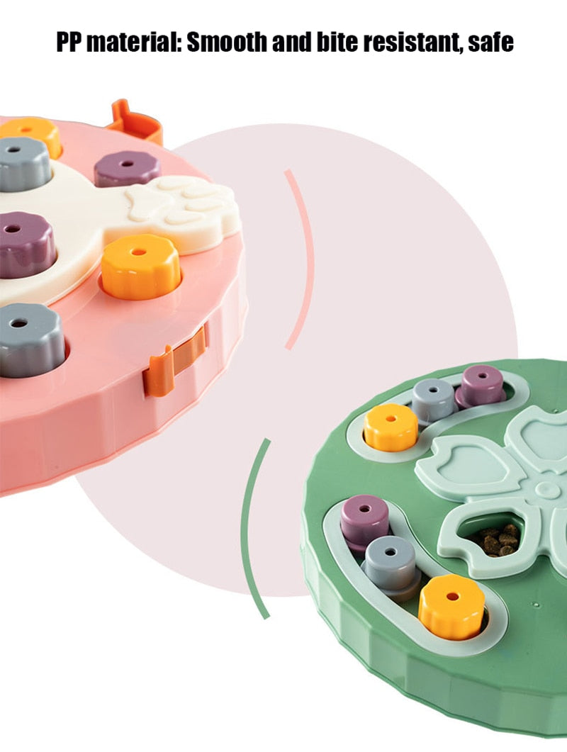 IQ Puzzle Dog Toys - Slow Feeder Interactive Food Dispenser and Non-Slip Bowl for Dogs - Enhance Training and Slow Eating Habits