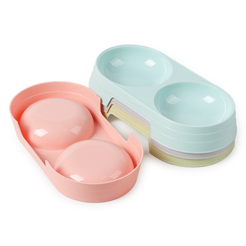 Puppy Double Pet Bowls - Dog Food Dish Feeder and Water Pet Drinking Dish Stainless Steel