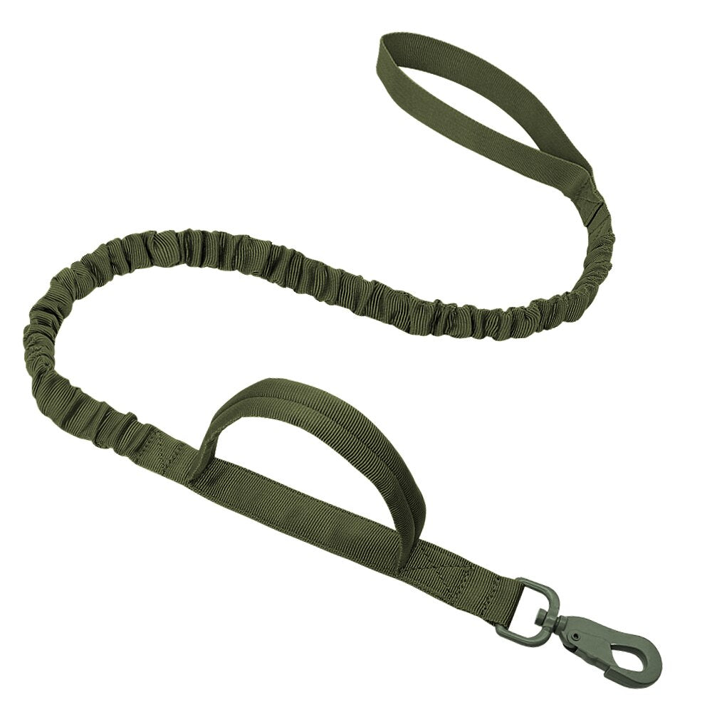 Durable Military Tactical Dog Collar Bungee Leash Set Pet Nylon Walking Training Collar For Medium Large Dogs