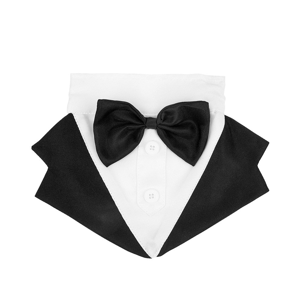 Formal Dog Tuxedo Suit with Bow Tie - Perfect for Weddings, Parties, and Halloween - Available in Small and Large Sizes