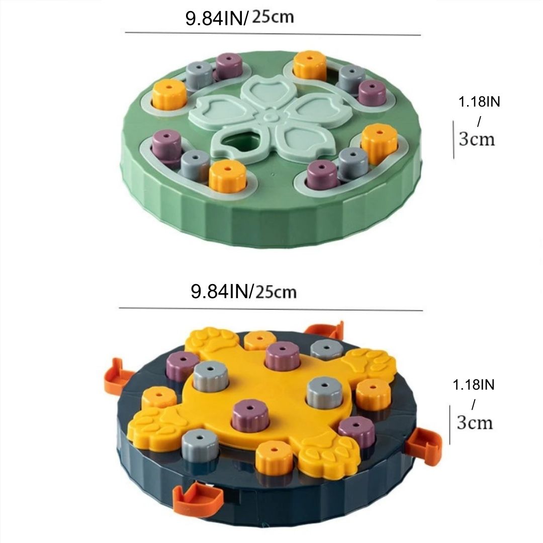IQ Puzzle Dog Toys - Slow Feeder Interactive Food Dispenser and Non-Slip Bowl for Dogs - Enhance Training and Slow Eating Habits