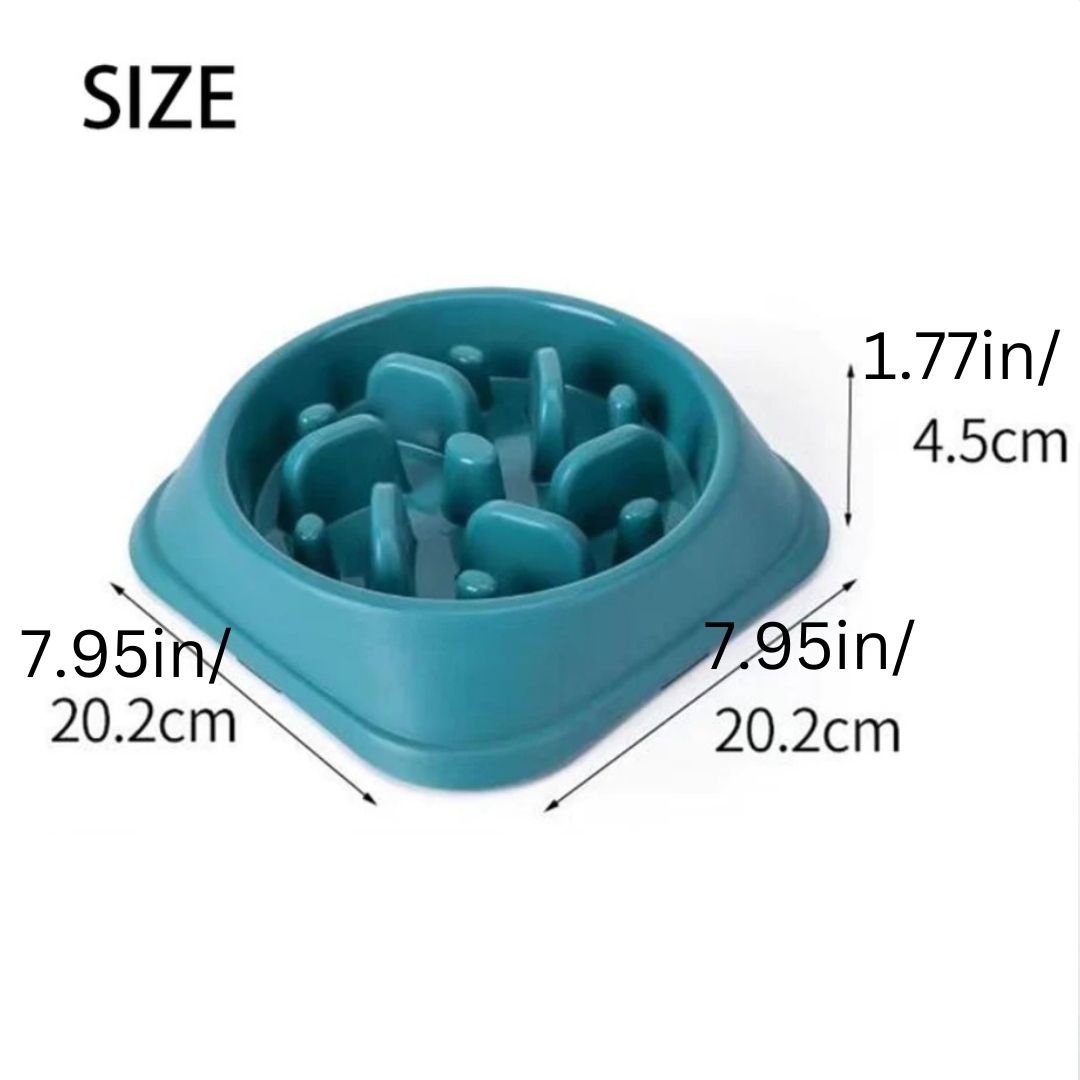 Non-Slip Dog Slow Feeder Bowl - Puzzle Bowl for Anti-Gulping and Slower Food Feeding - Suitable for Small and Medium Dogs and Puppies
