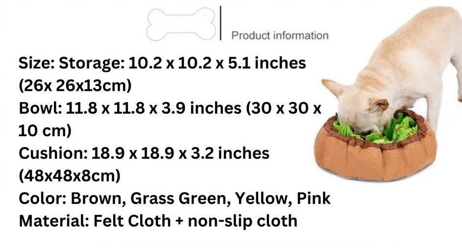 Slow Feeding Snuffle Mat for Dogs - Interactive Puzzle Toy and Smell Training Pad for Nosework - Washable and Food Dispensing - Perfect for Dog Toys