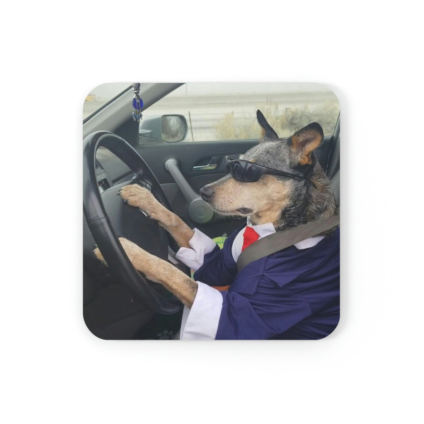 Cattle Dog CEO: Cork-Backed Coaster for the Business Professional