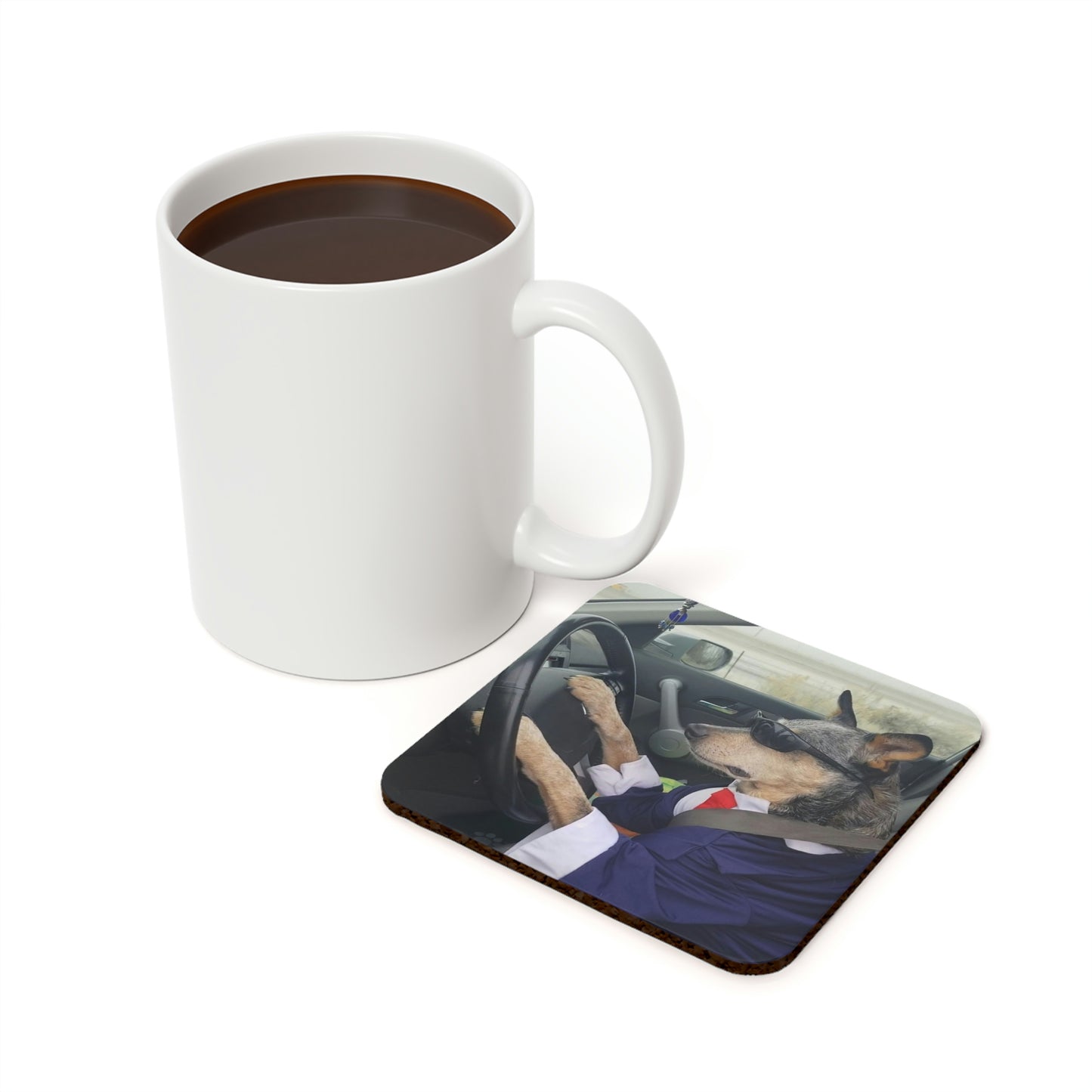 Cattle Dog CEO: Cork-Backed Coaster for the Business Professional