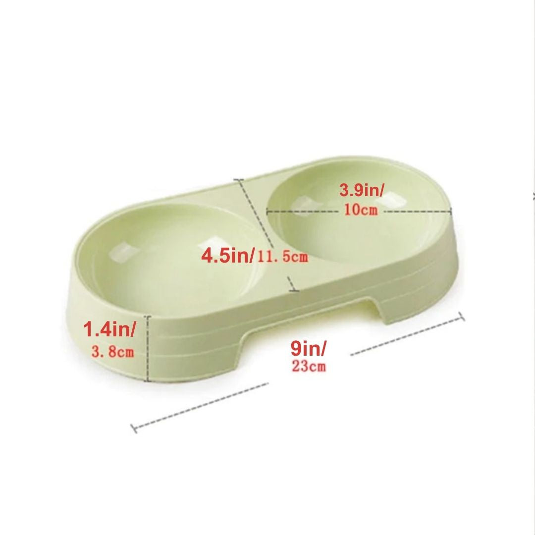 Puppy Double Pet Bowls - Dog Food Dish Feeder and Water Pet Drinking Dish Stainless Steel