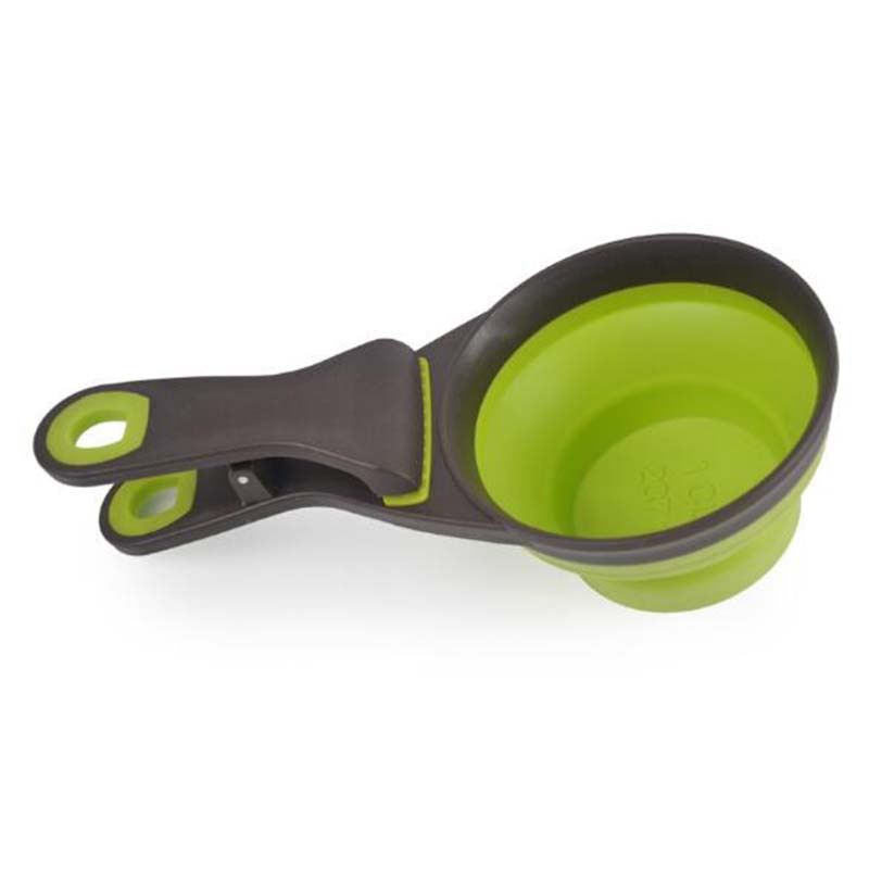 Folding Silicone Pet Bowl Measuring Cup - Portable and Convenient Dog Scoop for Food and Water