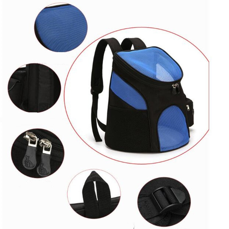 Foldable Puppy Carrier Backpack for Outdoor Travel - Portable and Breathable Dog Backpack with Zipper Mesh - Pet Out Bag and Backpack