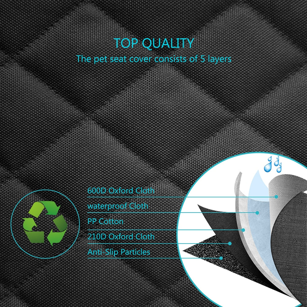 Waterproof Dog Car Seat Cover with Armrest Access - Pet Travel Cushion for Car Rear Back Mat and Middle Seat Protector