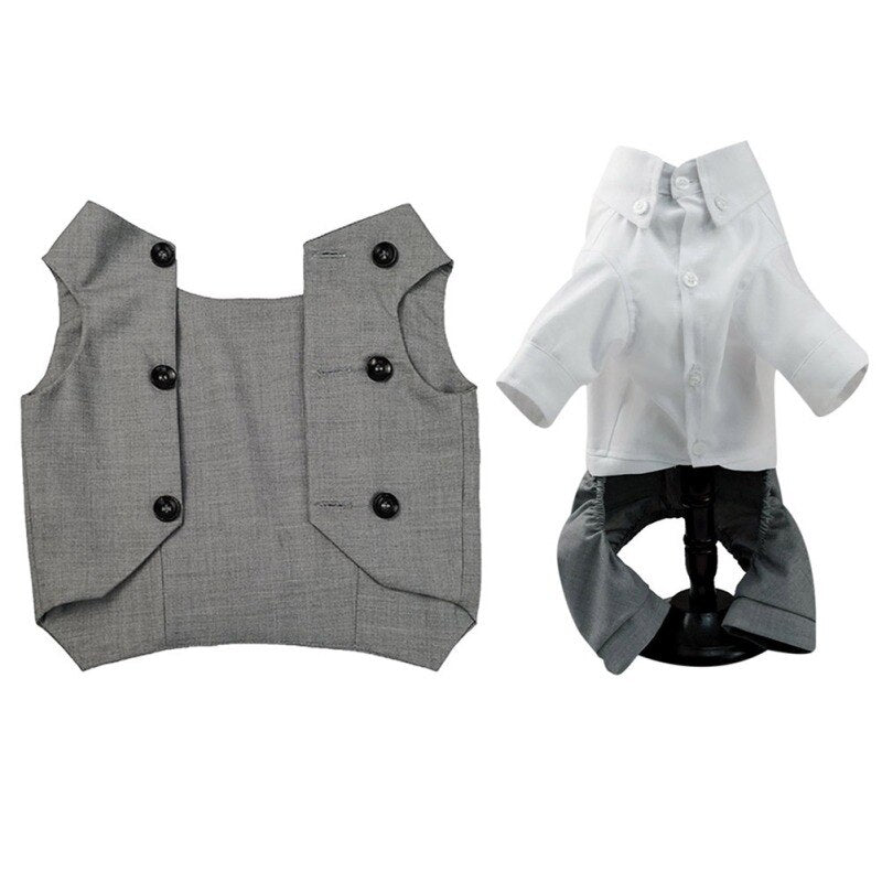 Dog Tuxedo Suit - Formal Vest with Bow Tie for Small and Medium Breed Dogs - Perfect for Weddings, Birthday Parties, and Formal Occasions