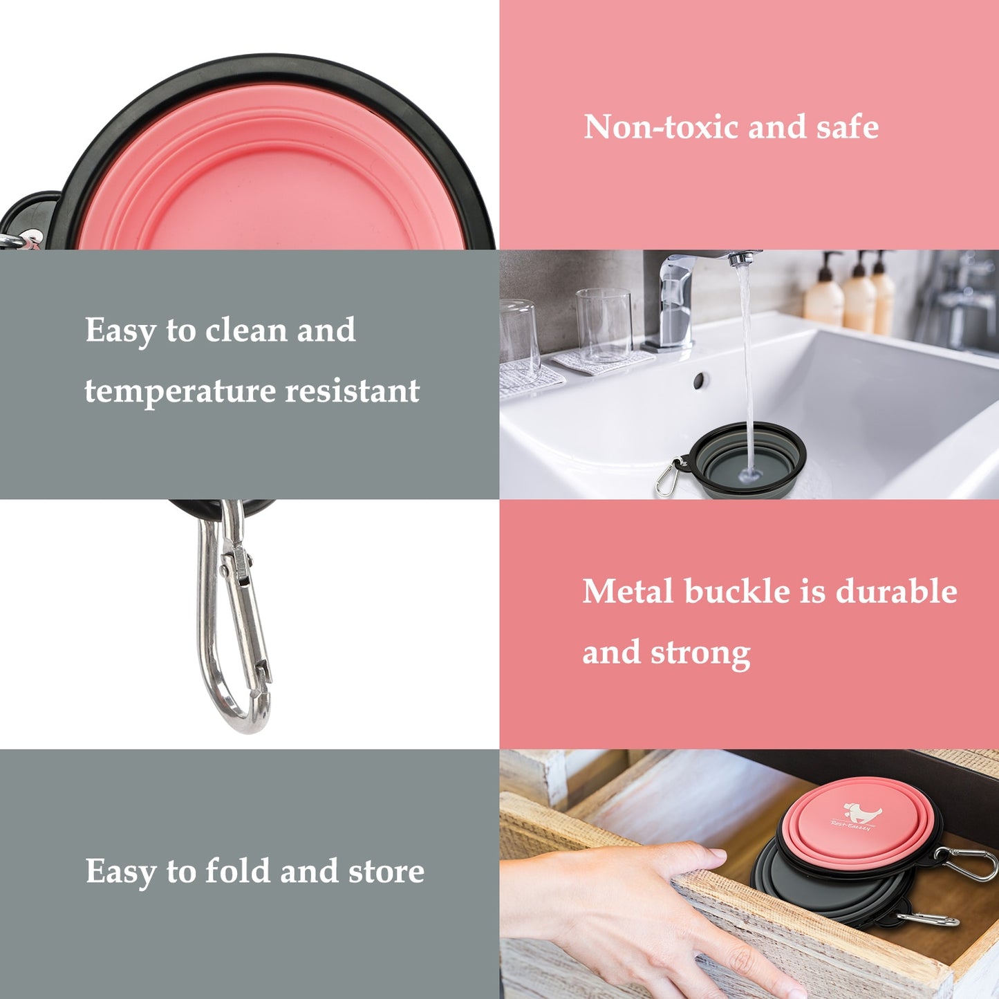 Collapsible Dog Bowls for Travel - Portable and Lightweight Water and Food Dish for Dogs - Available in S and L Sizes - Perfect for Camping and Outdoor Activities