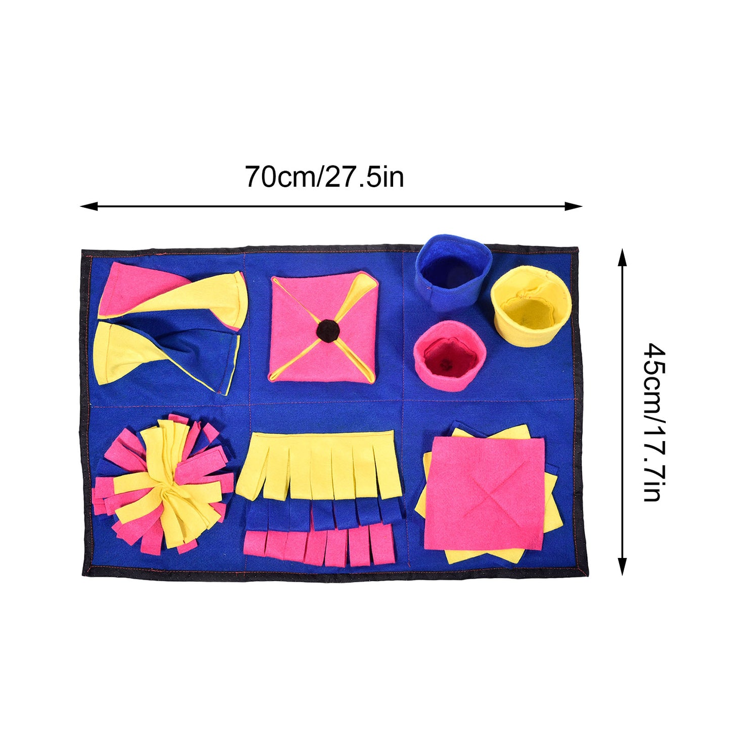 Pet Snuffle Mat - Detachable Fleece Pads for Sniffing and Training - Interactive Nosework Puzzle Toy to Relieve Stress and Keep Dogs Entertained