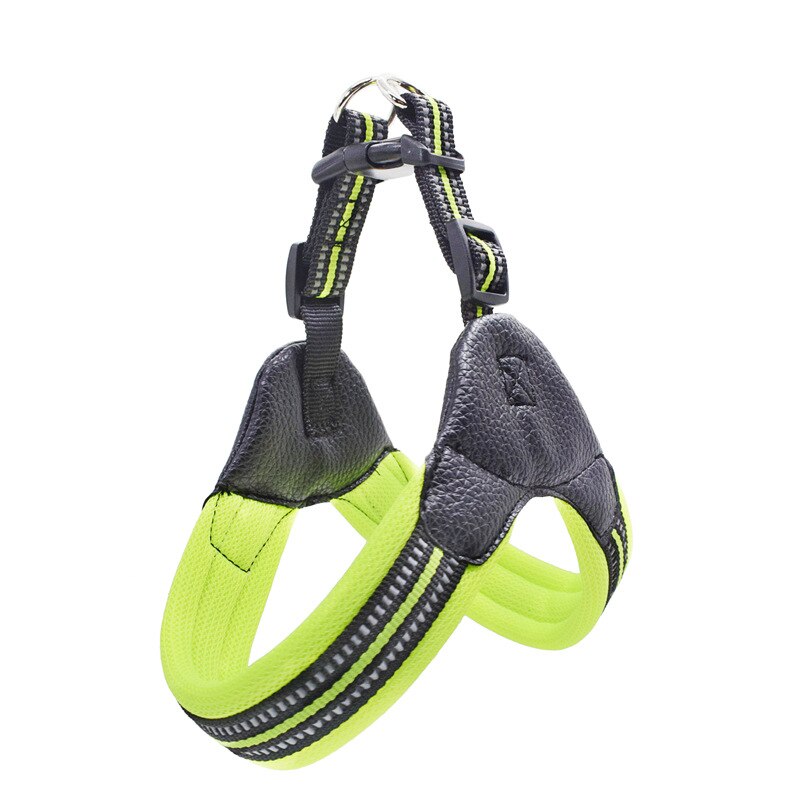 Adjustable Dog Harness with Reflective Strips - Breathable Nylon Mesh - Pet Collar Matching Leash for Dogs (Leash Sold Separately)