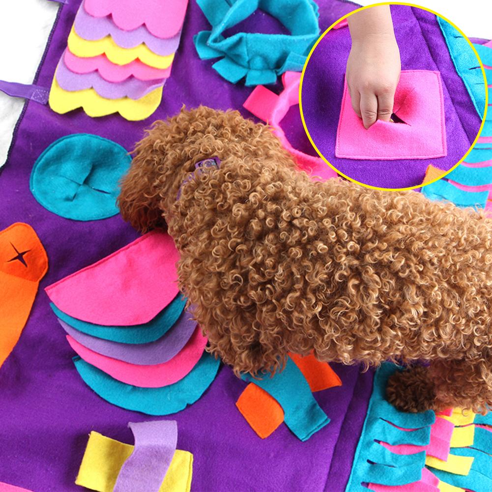 Pet Snuffle Mat - Detachable Fleece Pads for Sniffing and Training - Interactive Nosework Puzzle Toy to Relieve Stress and Keep Dogs Entertained
