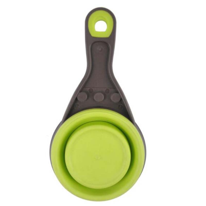 Folding Silicone Pet Bowl Measuring Cup - Portable and Convenient Dog Scoop for Food and Water