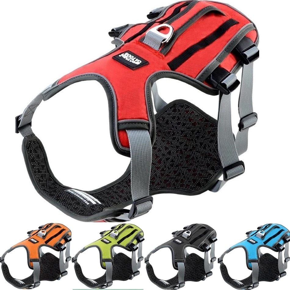 Adjustable Reflective Dog Harness for Medium and Large Breeds - Durable Outdoor Pet Supplies and Accessories