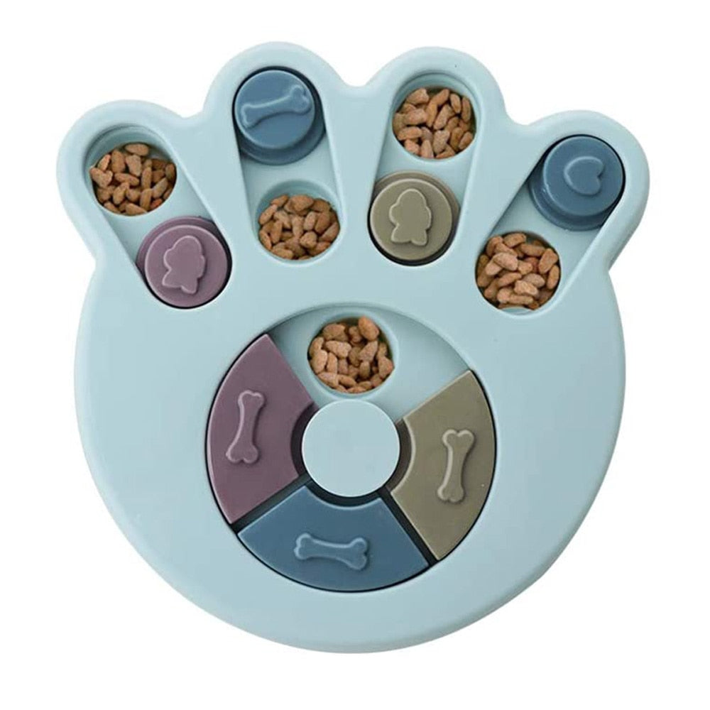 Interactive Slow Feeder Dog Puzzle Toy with Turntable Food Dispenser for IQ and Training, Perfect for Dogs to Slowly Eat and Increase Mental Stimulation