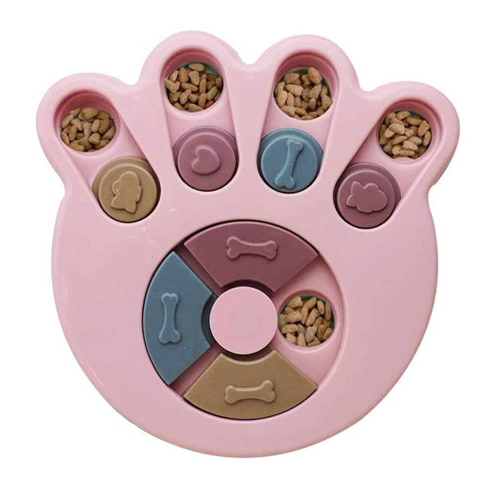 Interactive Slow Feeder Dog Puzzle Toy with Turntable Food Dispenser for IQ and Training, Perfect for Dogs to Slowly Eat and Increase Mental Stimulation